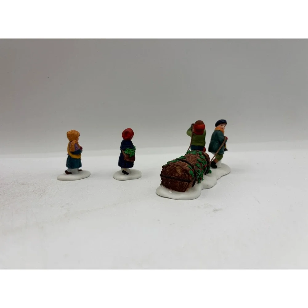 Department 56 1991 Vintage HVC Bringing Home the Yule Log Set of 3 5558-1 EUC